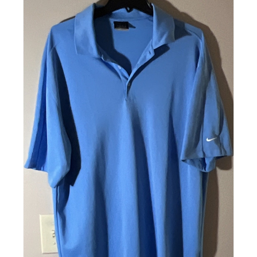 Nike Golf FitDry Men's Blue Moisture Wicking Solid Polo Embroidered Logo XL